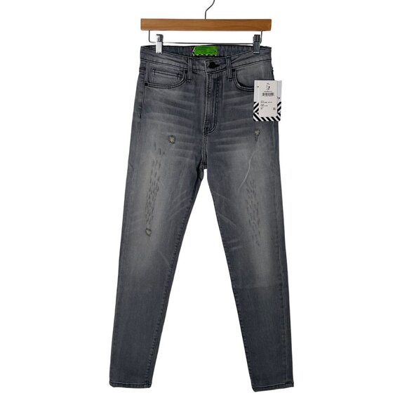 Sandrine Rose Womens 28 Jeans Gray Distressed High Rise Skinny Denim Grunge - Picture 1 of 11